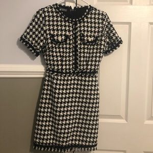 Black and white mini dress